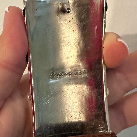 Vintage Captiva USA Brown Leather Belt w/ Large Silver Buckle. - Picture 6 of 9